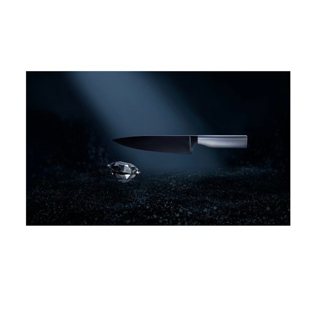 WMF Santokumesser Ultimate Black Santokumesser, 18,5 cm, Klinge 18,5 cm, immerwährende Schärfe, sicherer Fingerschutz