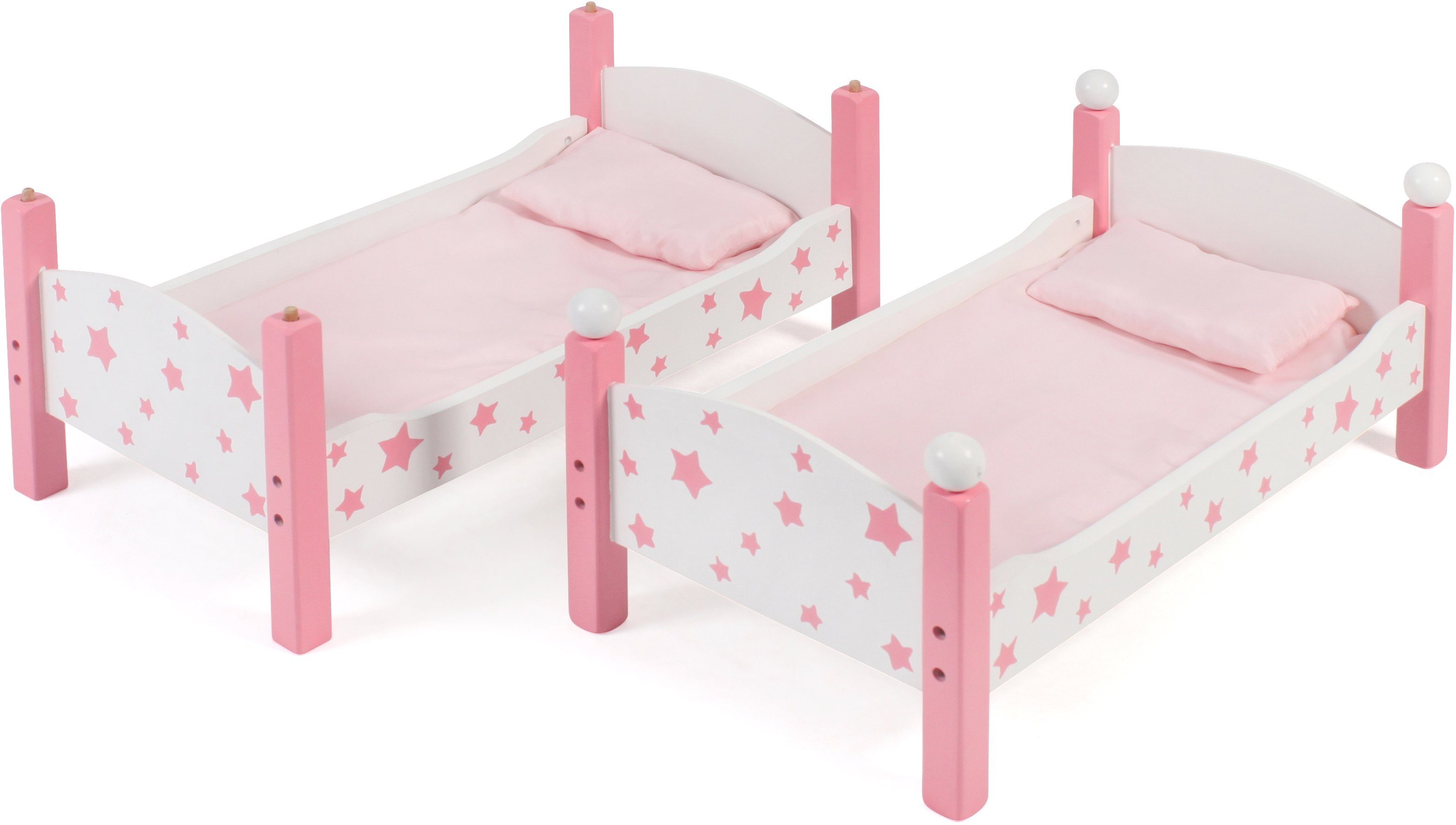 CHIC2000 Puppenbett Stars Pink, auch als zwei Einzelbetten verwendbar