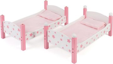 CHIC2000 Puppenbett Stars Pink, auch als zwei Einzelbetten verwendbar