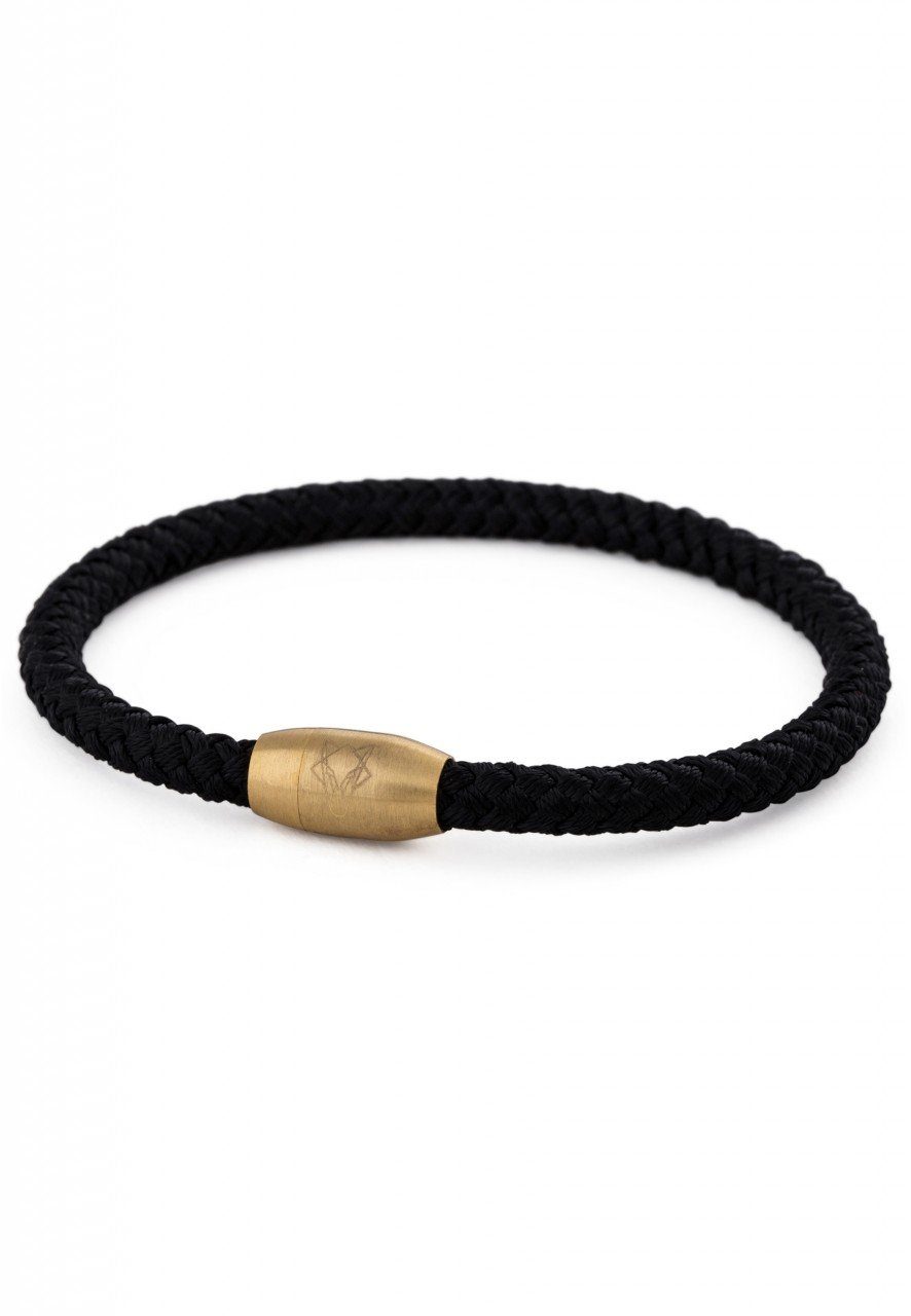 Armband Silvus Nylonarmband - Mattgold - Schwarz 22,50cm