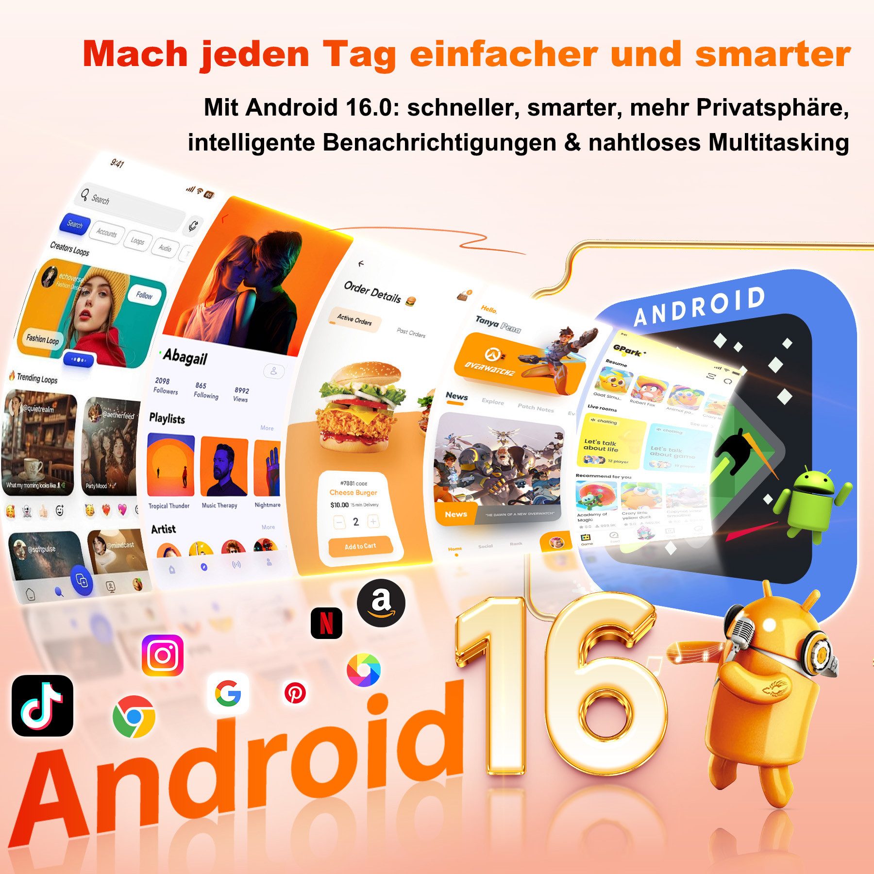 OUKITEL C66 Handy Ohne Vertrag Android 16 Smartphone (17,09 cm/6.73 Zoll, 128 GB Speicherplatz, 64 MP Kamera, 5000mAh, 16(4+12)GB+128GB /1TB, 6.73" HD+ 120Hz, D – Bild 5 von 5