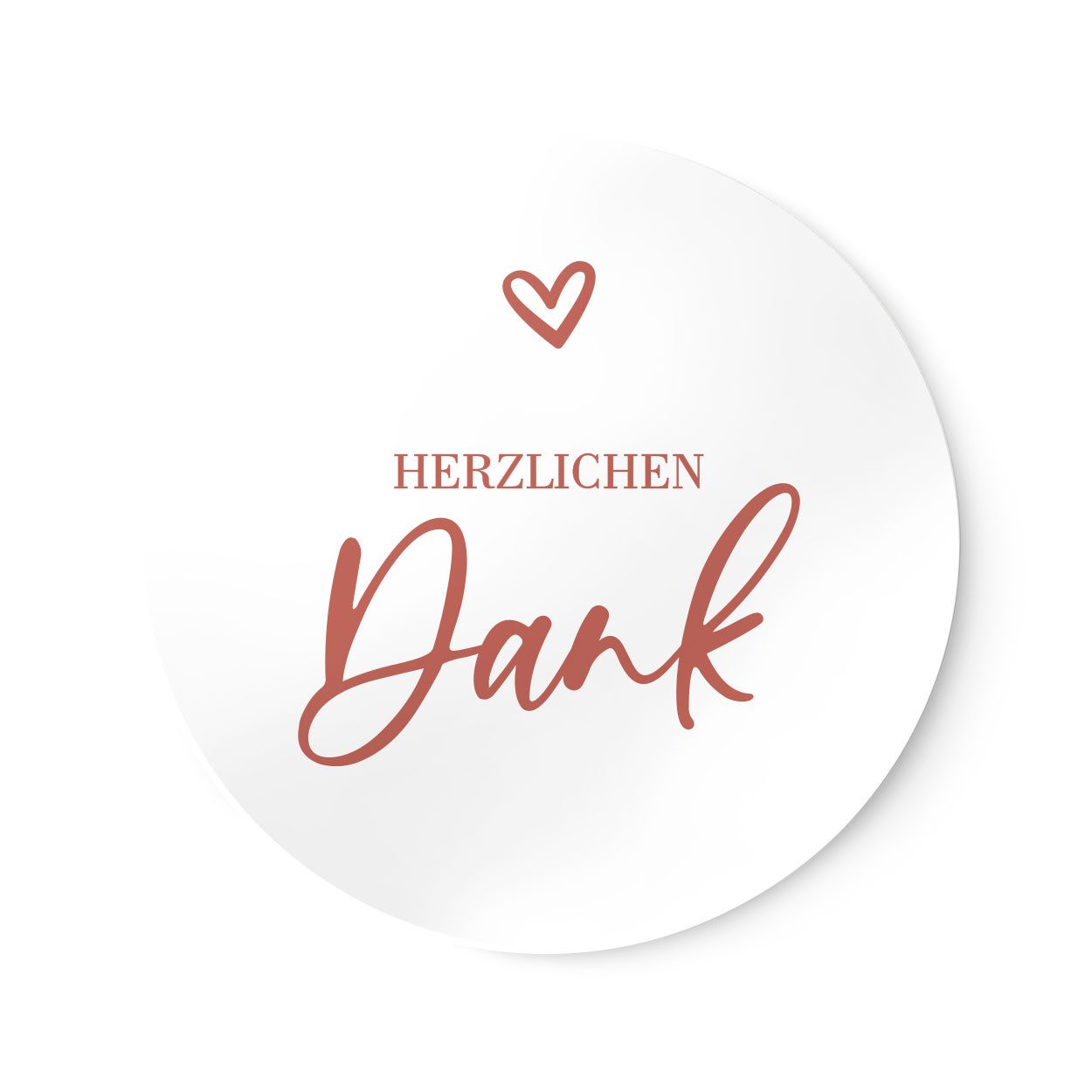 NORDEULE Aufkleber Herzlichen Dank No.1, Runde Etiketten Danke mit Herz, (im Set, 40tlg), ideal für Danksagungen Dankeskarten Hochzeitskarten DIYs