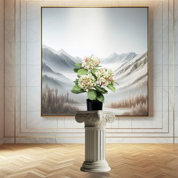 Kunstpflanze Kunstpflanze Hortensie Hortenisenbusch mit Topf 58cm Deko grün rosa, TronicXL, Höhe 58 cm