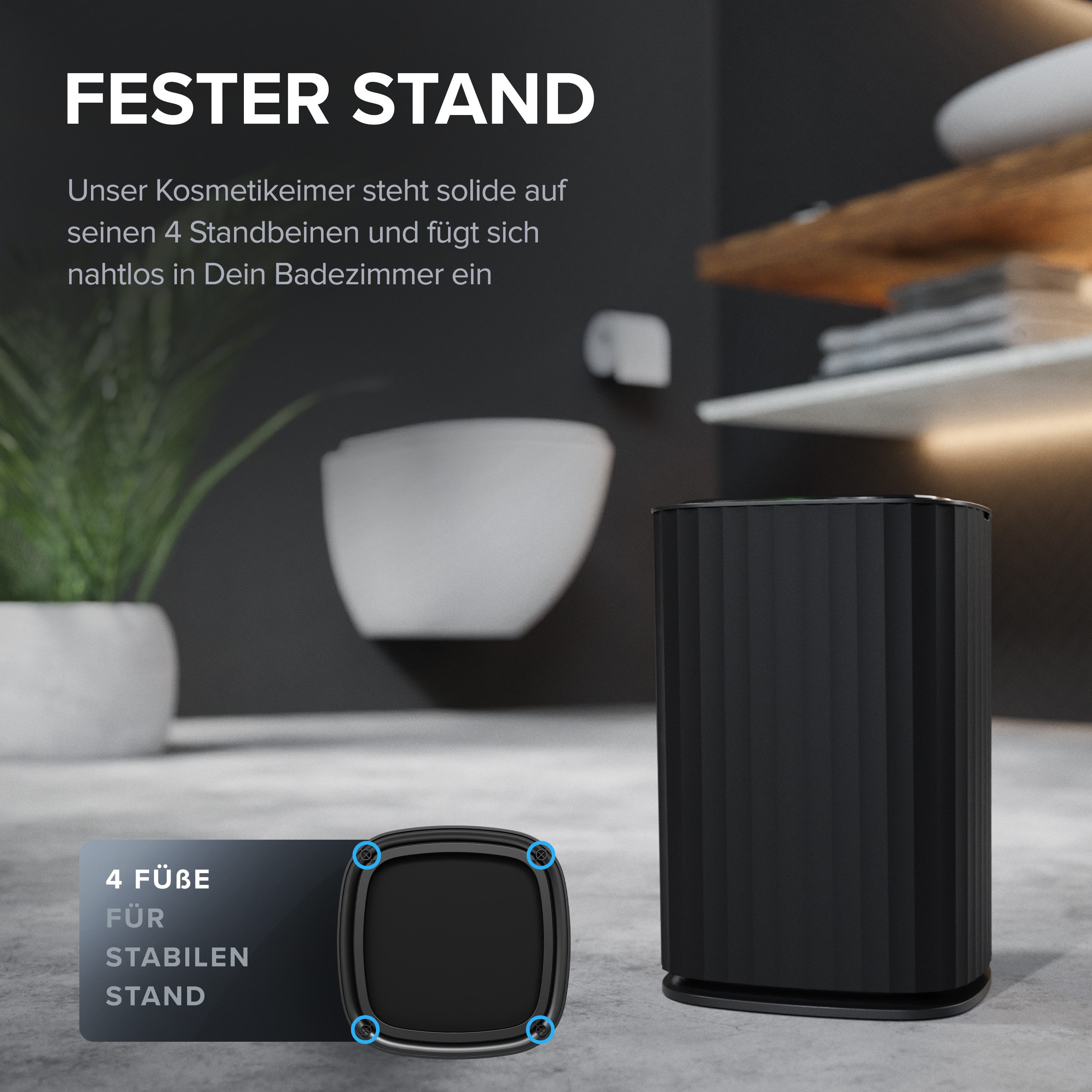 ovimar Kosmetikeimer, aus Kunststoff in Schwarz zur