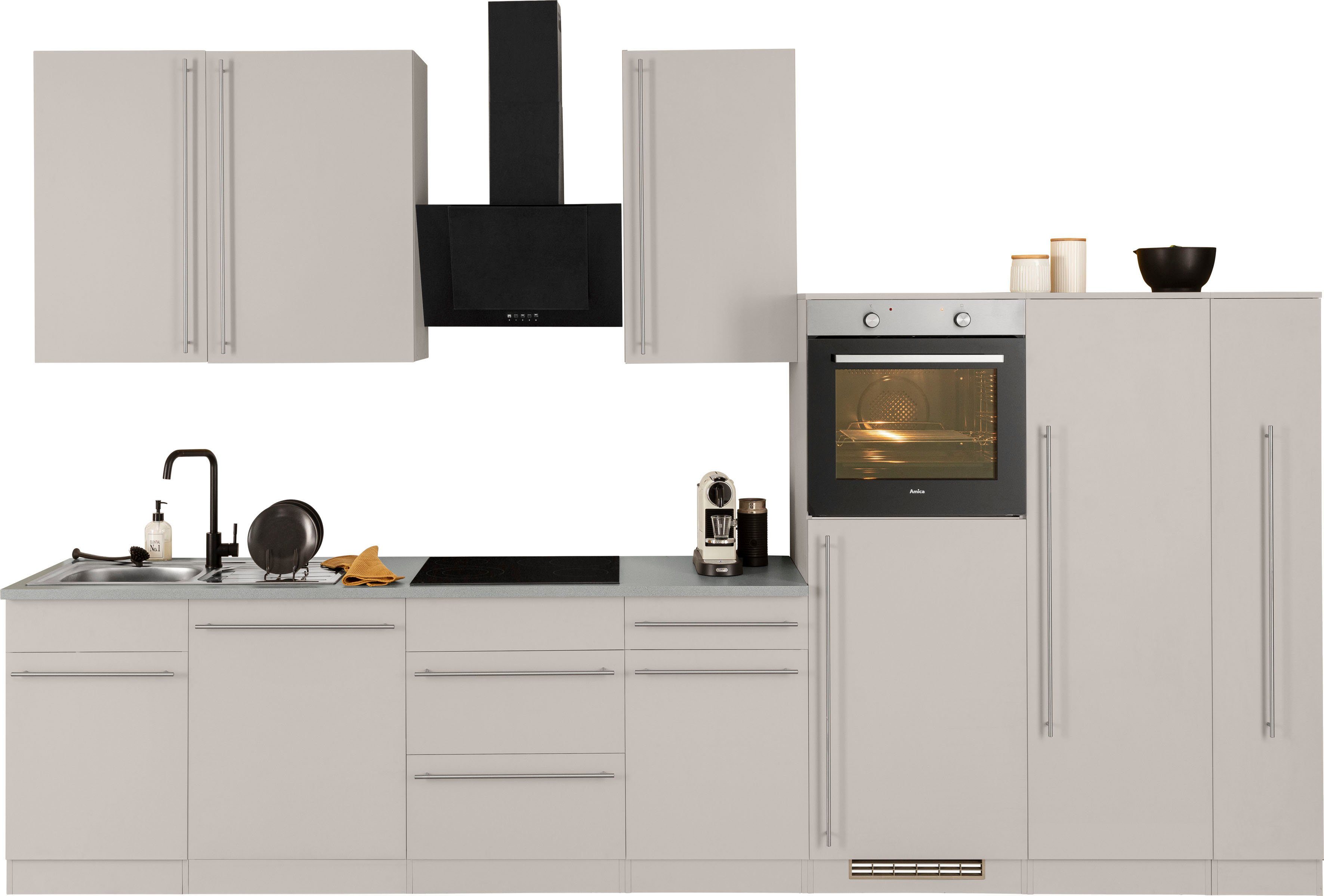 wiho Küchen Küchenzeile Chicago, Breite 360 cm E-Geräte, ohne