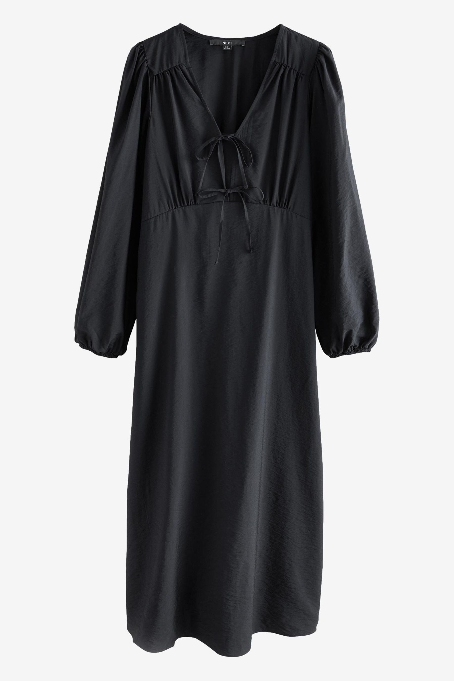Midikleid Langärmeliges Midikleid zum Binden, Kurzgröße
