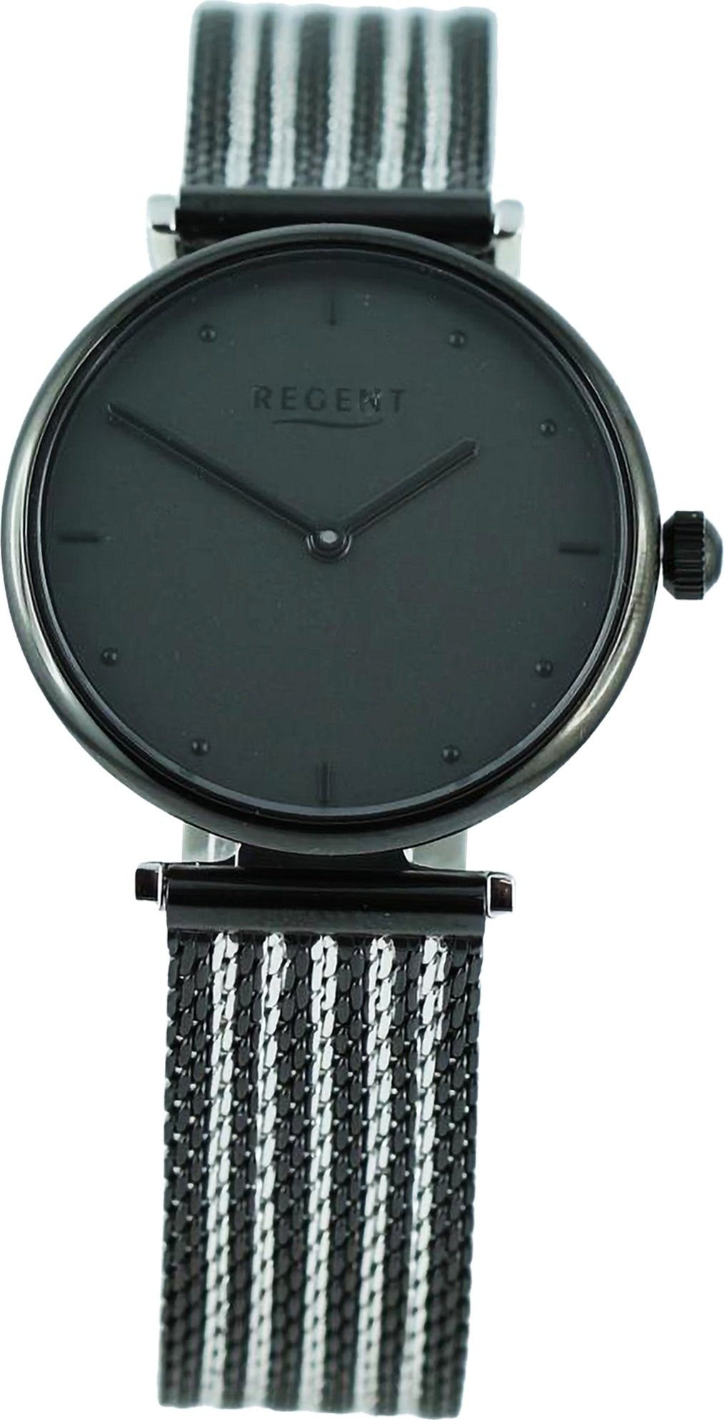 groß rund, Regent (ca. Regent Damen extra Damen Armbanduhr Metallarmband Analog, 37mm), Quarzuhr Armbanduhr