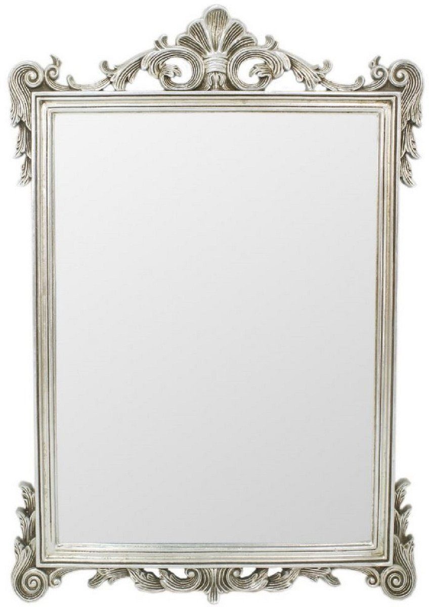 Casa Padrino Barockspiegel Barock Spiegel Silber 75 x H. 110 cm - Wandspiegel im Barockstil - Antik Stil Garderoben Spiegel - Wohnzimmer Spiegel - Barock Möbel