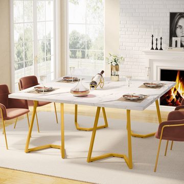 Tribesigns Esstisch 140 cm Esstisch mit Metallbeinen, kleiner Esszimmer-Küchentisch