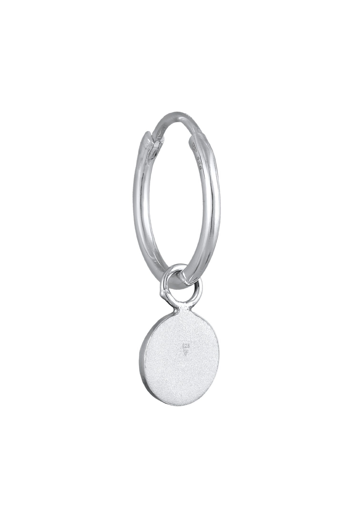 Kuzzoi Paar Creolen Single Creole Plättchen Vintage 925 Silber, Plättchen