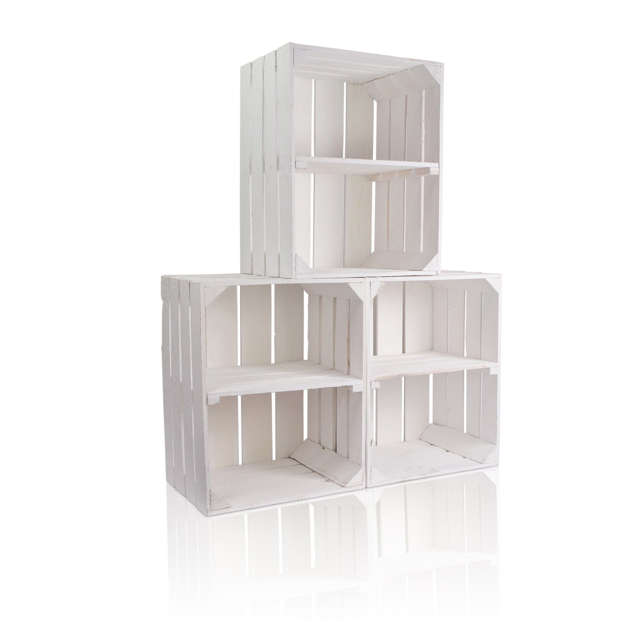 CHICCIE Holzkiste Kurzes Regal Weiß 50x40x30cm günstig online kaufen