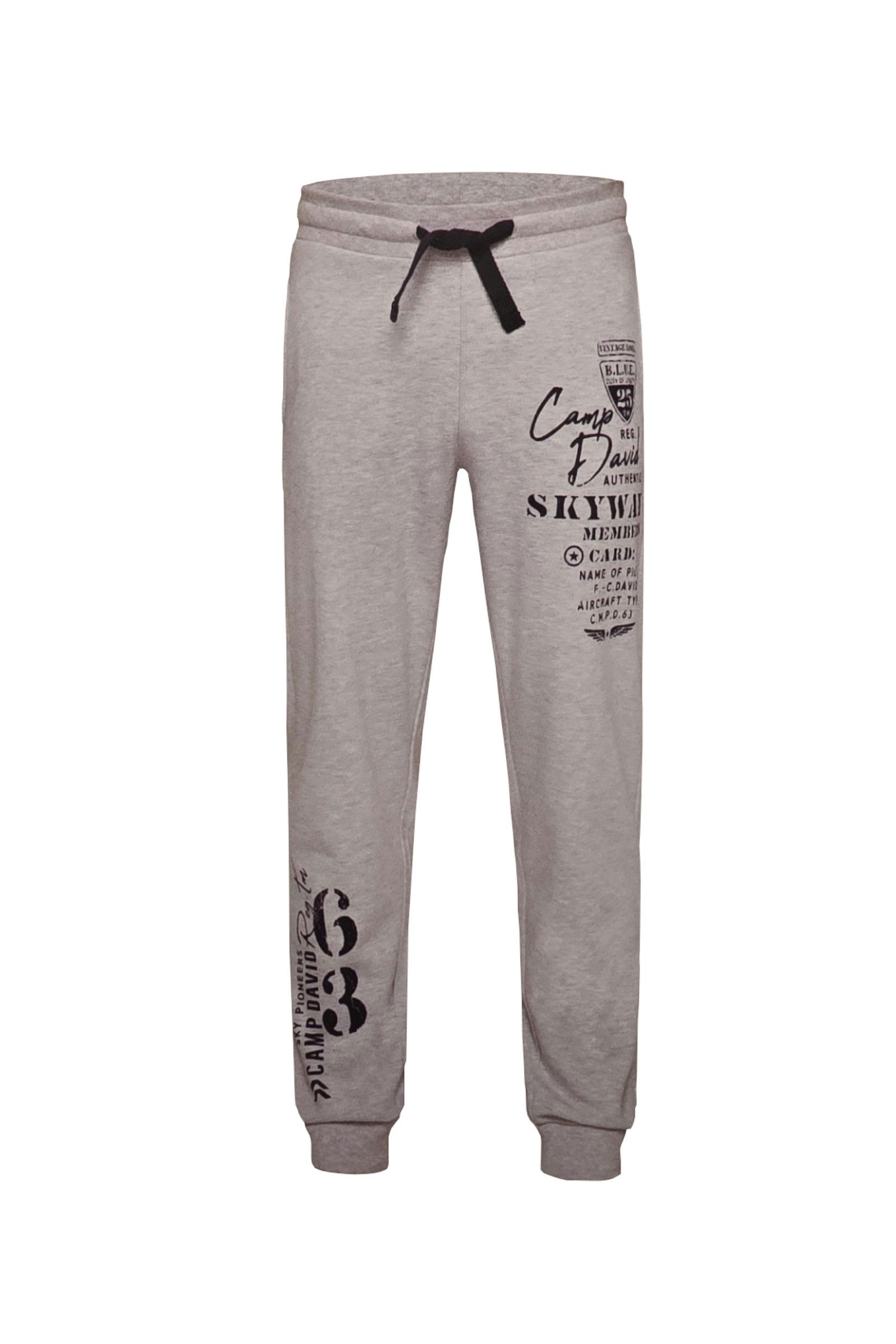 Sweathose Camp David Herren Sweathose mit Print weiche Qualität Bündchen