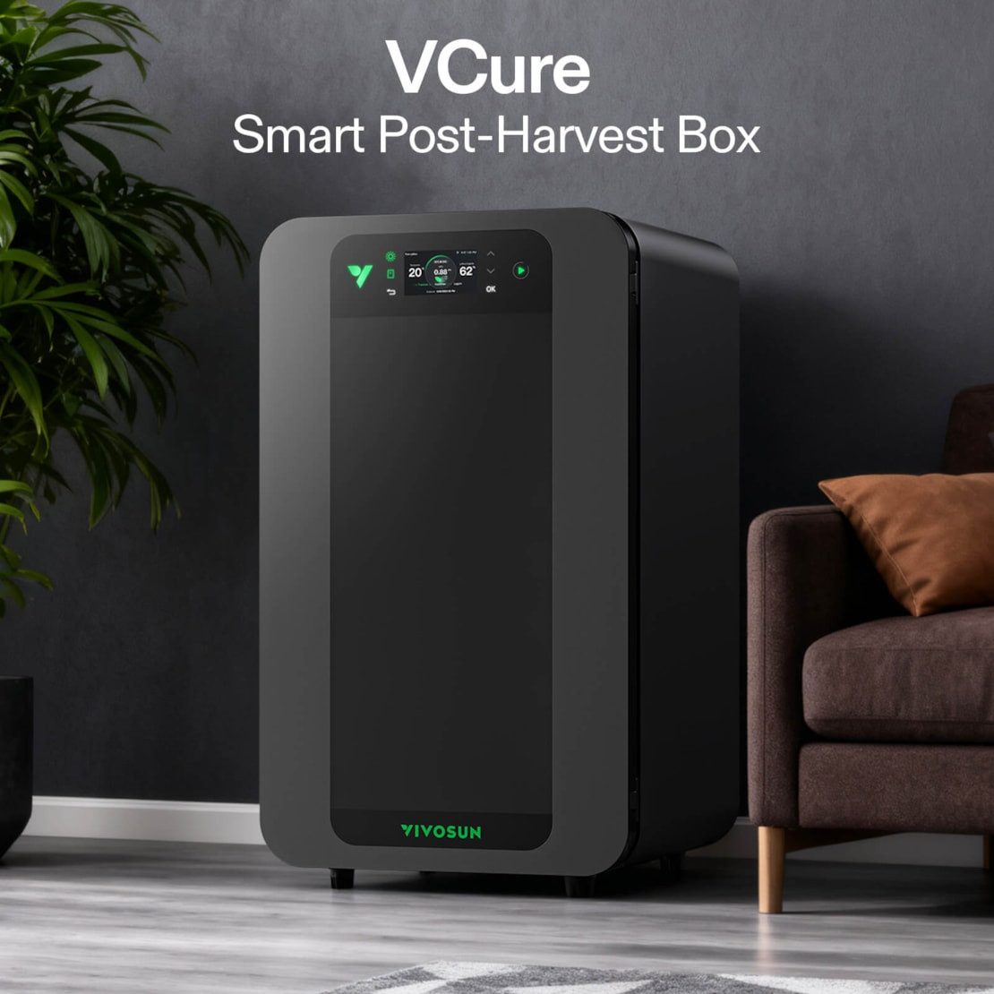 VIVOSUN Luftentfeuchter VIVOSUN VCure Smart Post Harvest Box, Trocknungsmaschine mit Temperatur- und Feuchtigkeitskontrollsystem