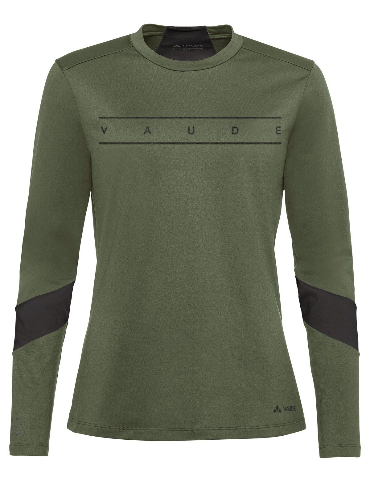 VAUDE Rundhalspullover Women's Qimsa Shape Shirt LS Green (1-tlg) cedar wood Logo