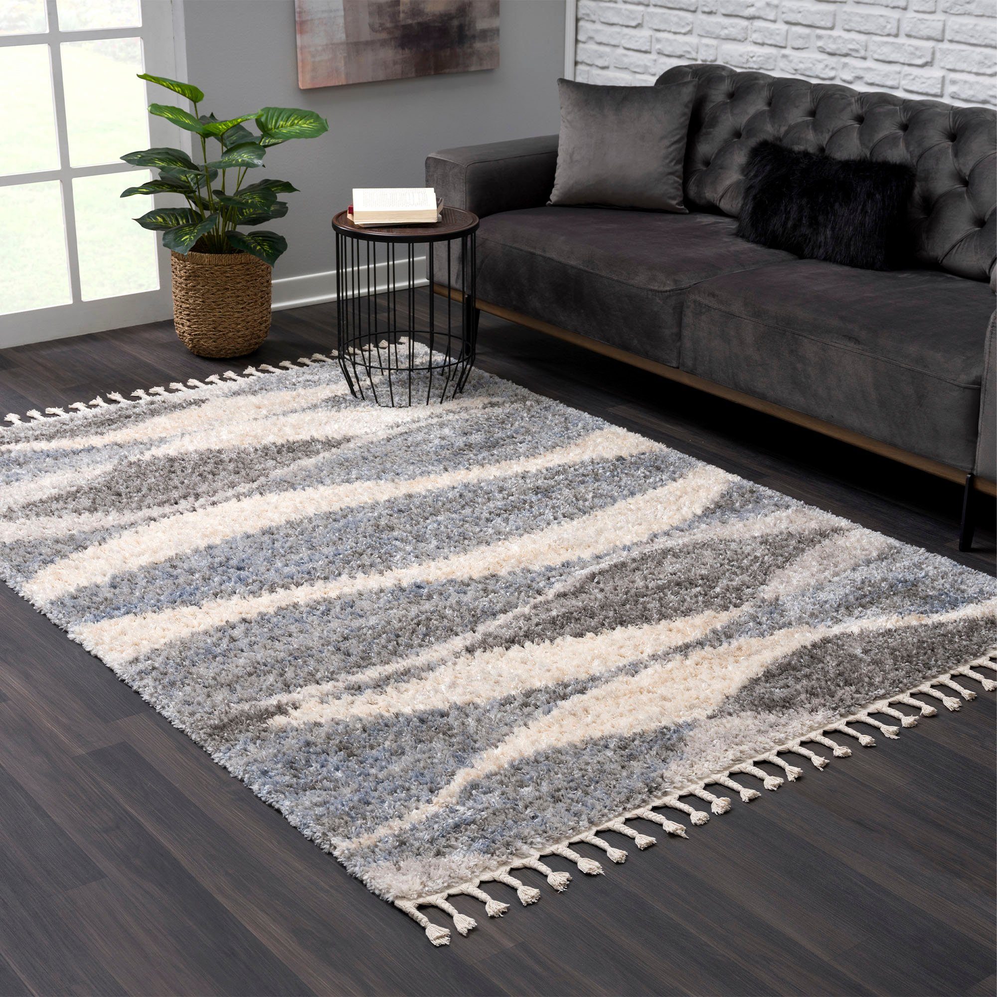 Sanat Hochflor-Teppich Versay 1505, rechteckig, Höhe: 45 mm, Wohnzimmer, Langflor, Shaggy Teppich