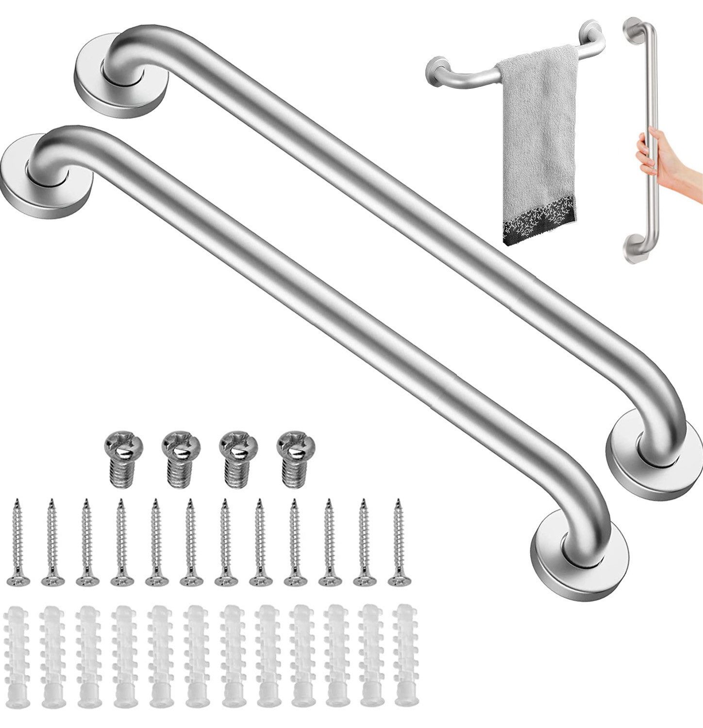 Haltegriff Haltegriff Edelstahl 2er für Badezimmer Dusche Sicherheitsgriffe 50cm