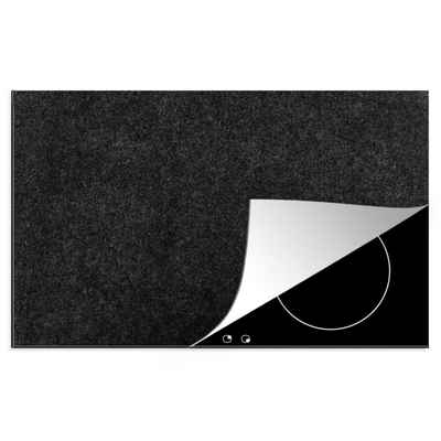 MuchoWow Herdblende-/Abdeckplatte Schwarz - Granit - Design - Stein, Vinyl, (1 tlg), 81x52 cm, Induktionskochfeld Schutz für die küche, Ceranfeldabdeckung