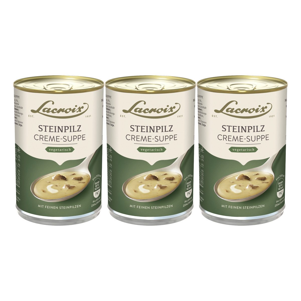 Lacroix Fertiggericht, Lacroix Steinpilz Creme Suppe aromatisch lecker cremig 400ml 3er Pack