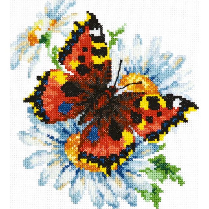 Magic Needle Kreativset Magic Needle Kreuzstich Set "Schmetterling und Gänseblümchen" (embroidery kit)