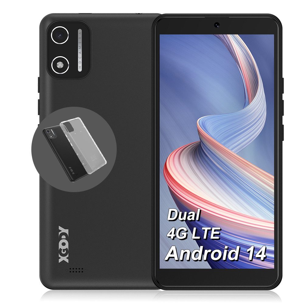 XGODY Android 14 Dual 4G LTE 2SIM Smartphone (5.45 Zoll, 8 MP Kamera, Android 14, Octa-core, 2GB+16GB, Dual 4G SIM, Kostenloses Ladegerät)