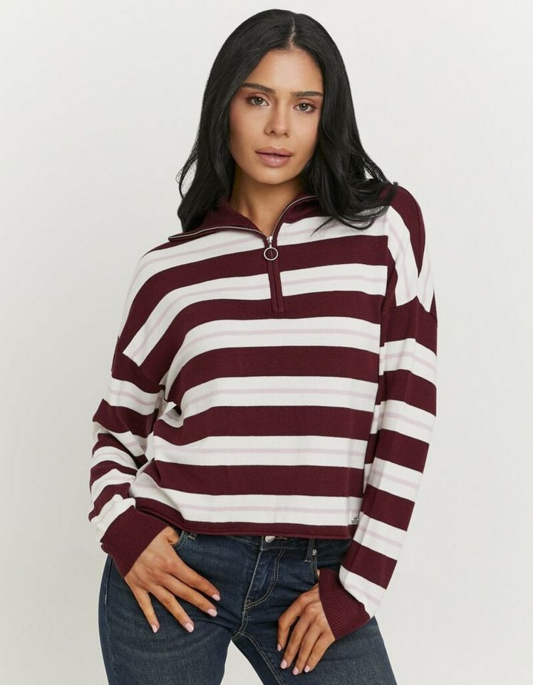 Tally Weijl Strickpullover SPUVICOLINE Viskosemischung, mit Troyer-Kragen