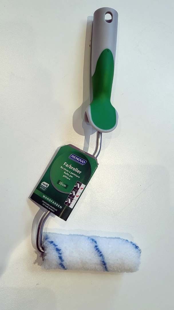 Renovo Farbroller 682488 (Solo, für Creme-, Latex-, Dispersions-, Wand- und Deckenfarben), abriebfester Teflon® Spezialbezug, Softtouch-Griff