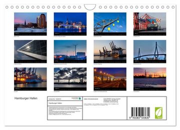 CALVENDO Wandkalender Hafen Hamburg (Wandkalender 2024 DIN A4 quer), CALVENDO Monatskalender