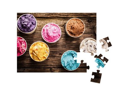 puzzleYOU Puzzle Auswahl an italienischen Gourmet-Eissorten, 48 Puzzleteile, puzzleYOU-Kollektionen Sommer, Himmel & Jahreszeiten