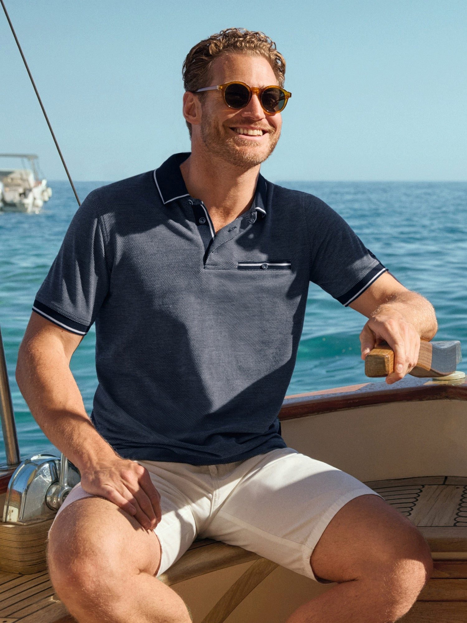 Poloshirt Poloshirt in diagonal Jacquarddessin - stay fresh-Qualität