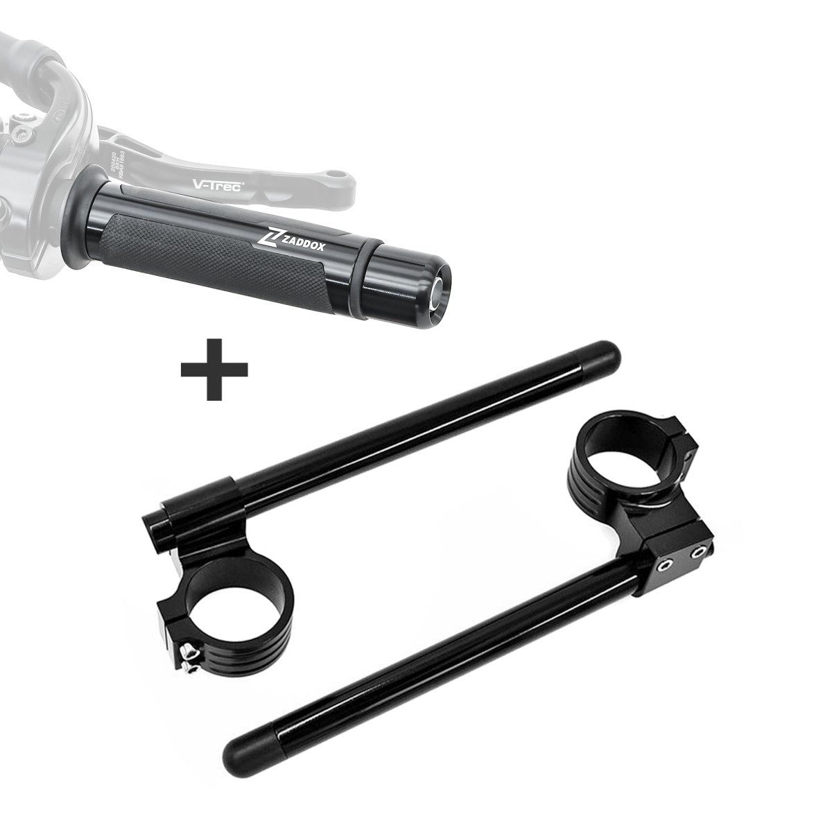 Zaddox Lenkervorbau Stummellenker für Honda CBR 1000 RR Fireblade / SP Clip On 22mm + Grif
