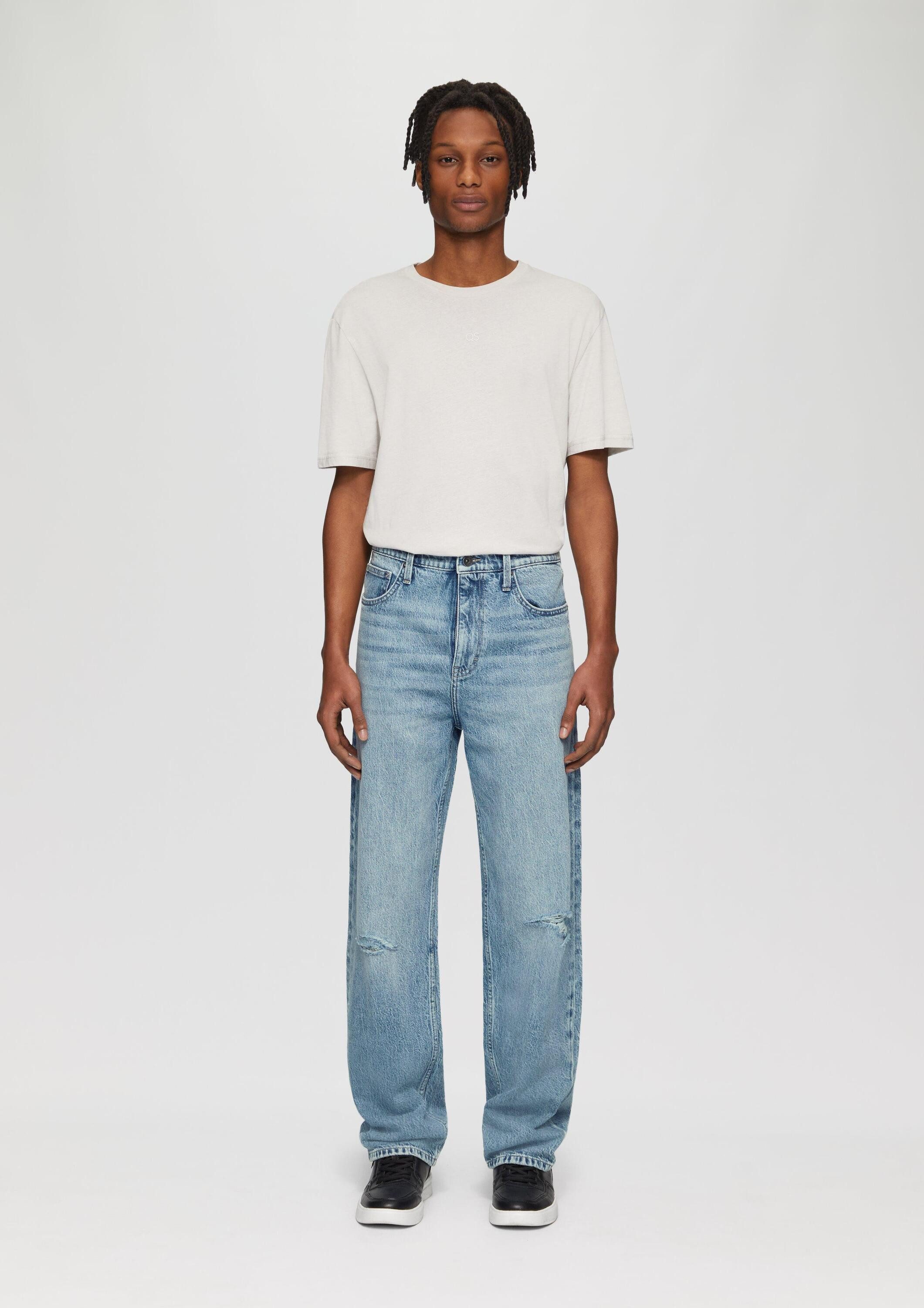 QS Regular-fit-Jeans Jeans-Hose Denim / Loose Fit / Mid Rise / Straight Leg günstig online kaufen