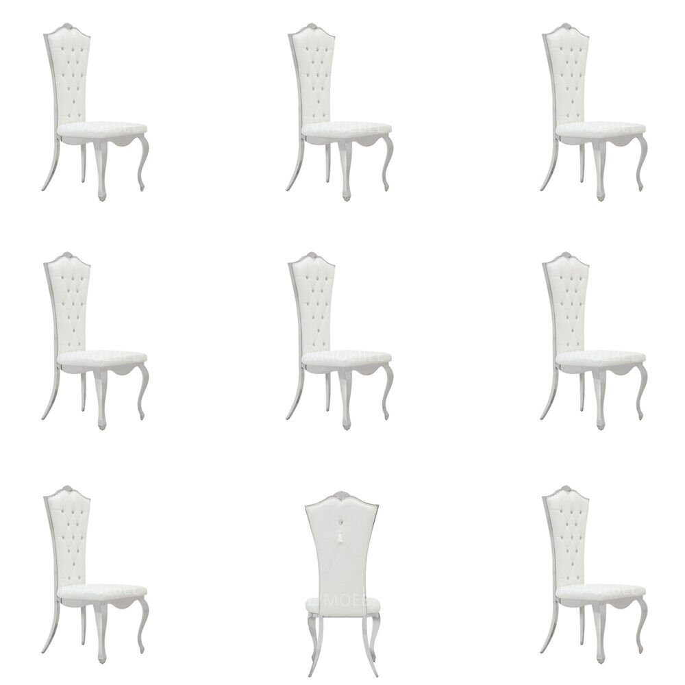 JVmoebel Stuhl Chesterfield 8x Sessel Design Polster Stühle Klassische Textil Holz (8 St), Made in Europa | Stühle