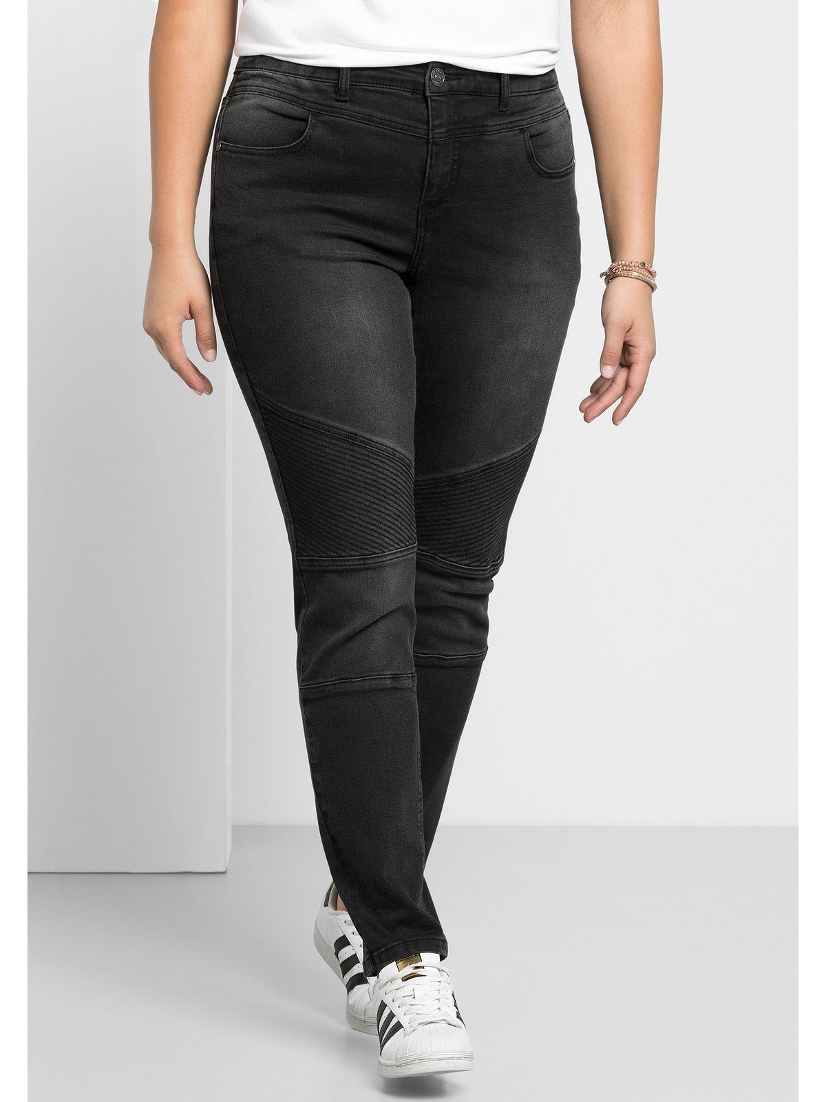 black Stretch-Jeans Sheego Große Power-Stretch-Qualität Größen Denim