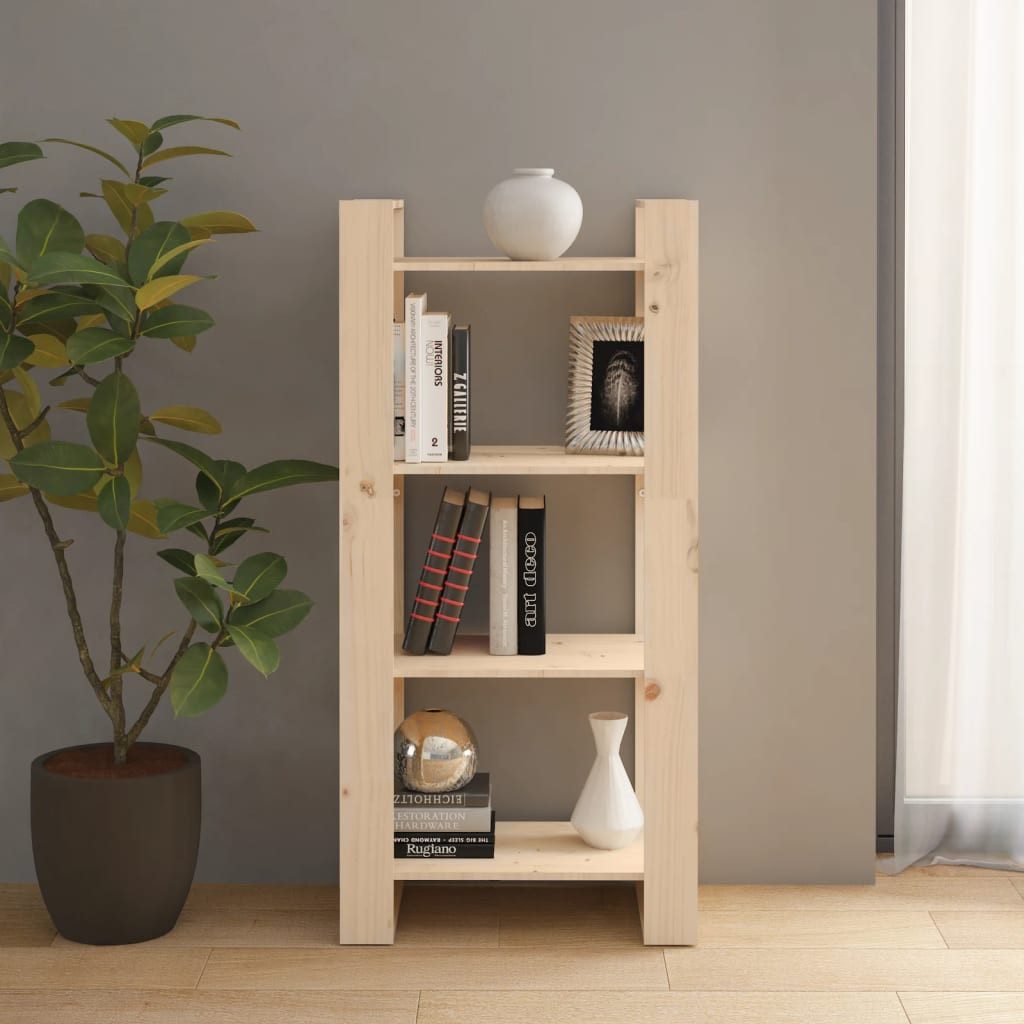 furnicato Bücherregal Vielseitiger Bücherschrank aus Massivholz, 60 x 35 x 125 cm, 1-tlg., Stabiler Raumteiler mit offener Rückseite und viel Stauraum für DVDs