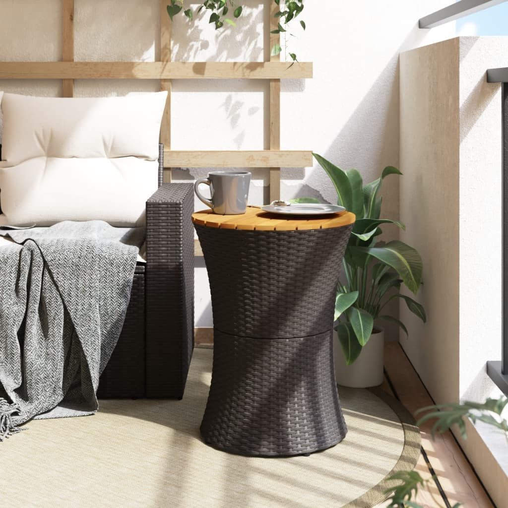 vidaXL Gartentisch Garten-Beistelltisch Trommelform Schwarz Poly günstig online kaufen
