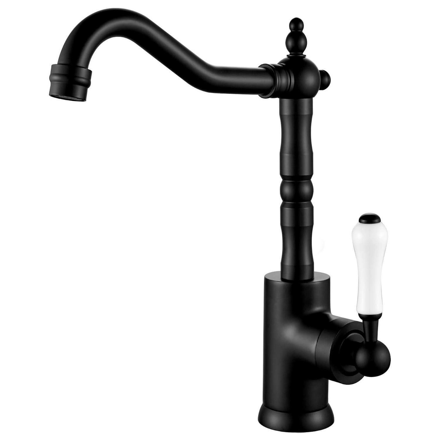 LuxusKollektion Waschtischarmatur Badarmatur Schwarz Retro Einhebelmischer (1-St)