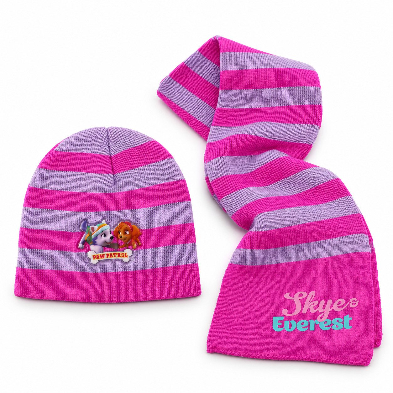PAW PATROL Modeschal Paw Patrol Mädchen Winter Set Mütze plus Schal, Gr. 48 bis 51