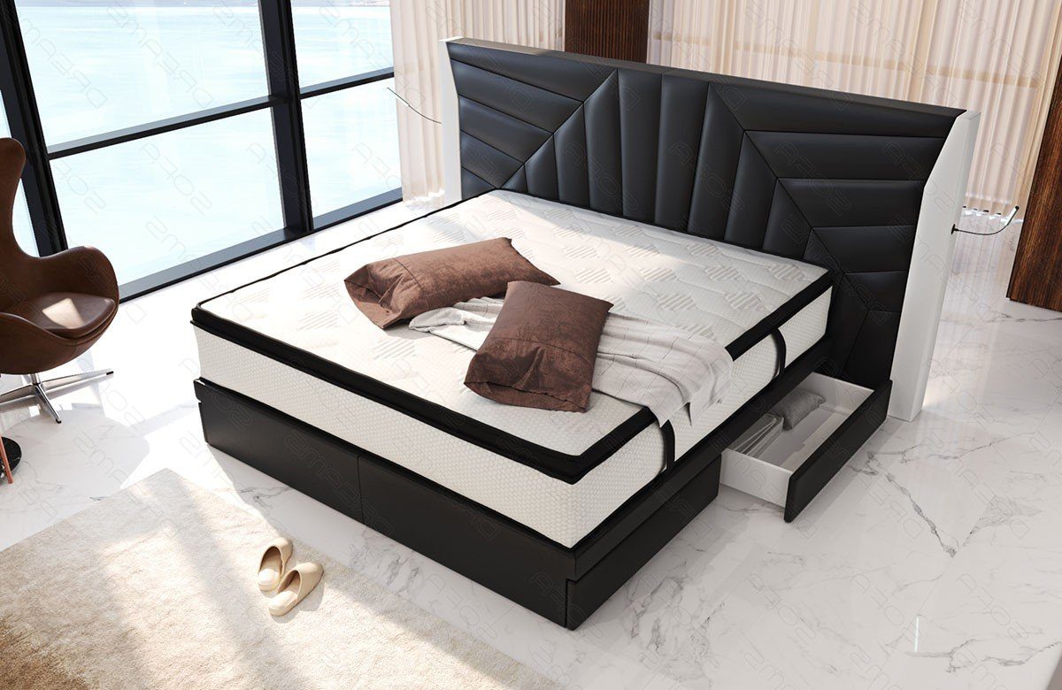 Sofa Dreams Boxspringbett Boxspringbett Monaco Leder, günstig online kaufen