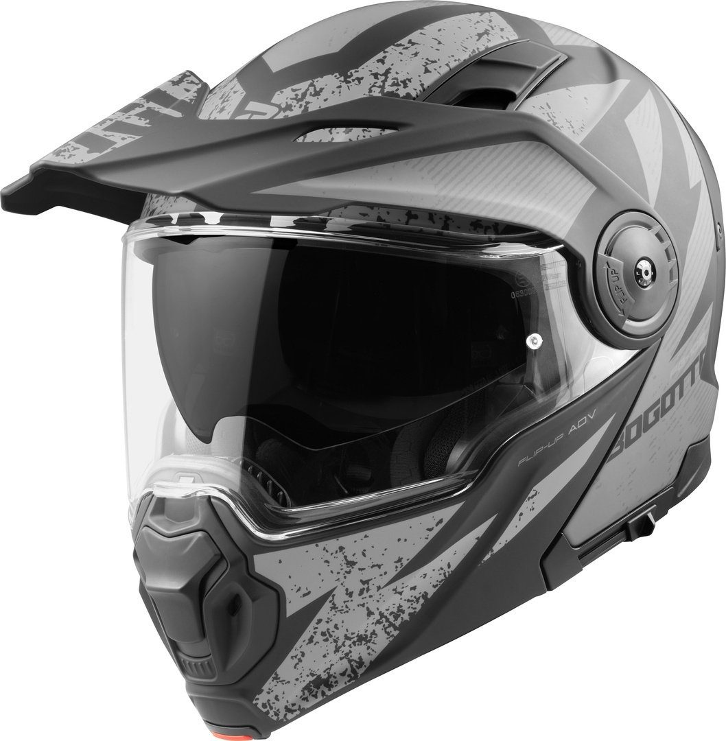 Bogotto Motorradhelm FG-102 Safari Fiberglas Enduro Klapphelm, Sonnenvisier, Pinlock, Klapphelm, Ratschenverschluss, ECE 22.06
