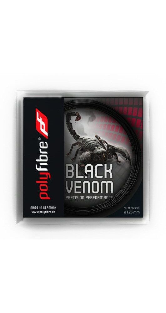 Tennissaite Black Venom (Haltbarkeit+Kontrolle) schwarz 12m Set