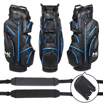 MK Golf Golftrolley + Golfbag MK Golf Equipment Solid Tour Trolleybag Blau - Golftasche, wasserdicht