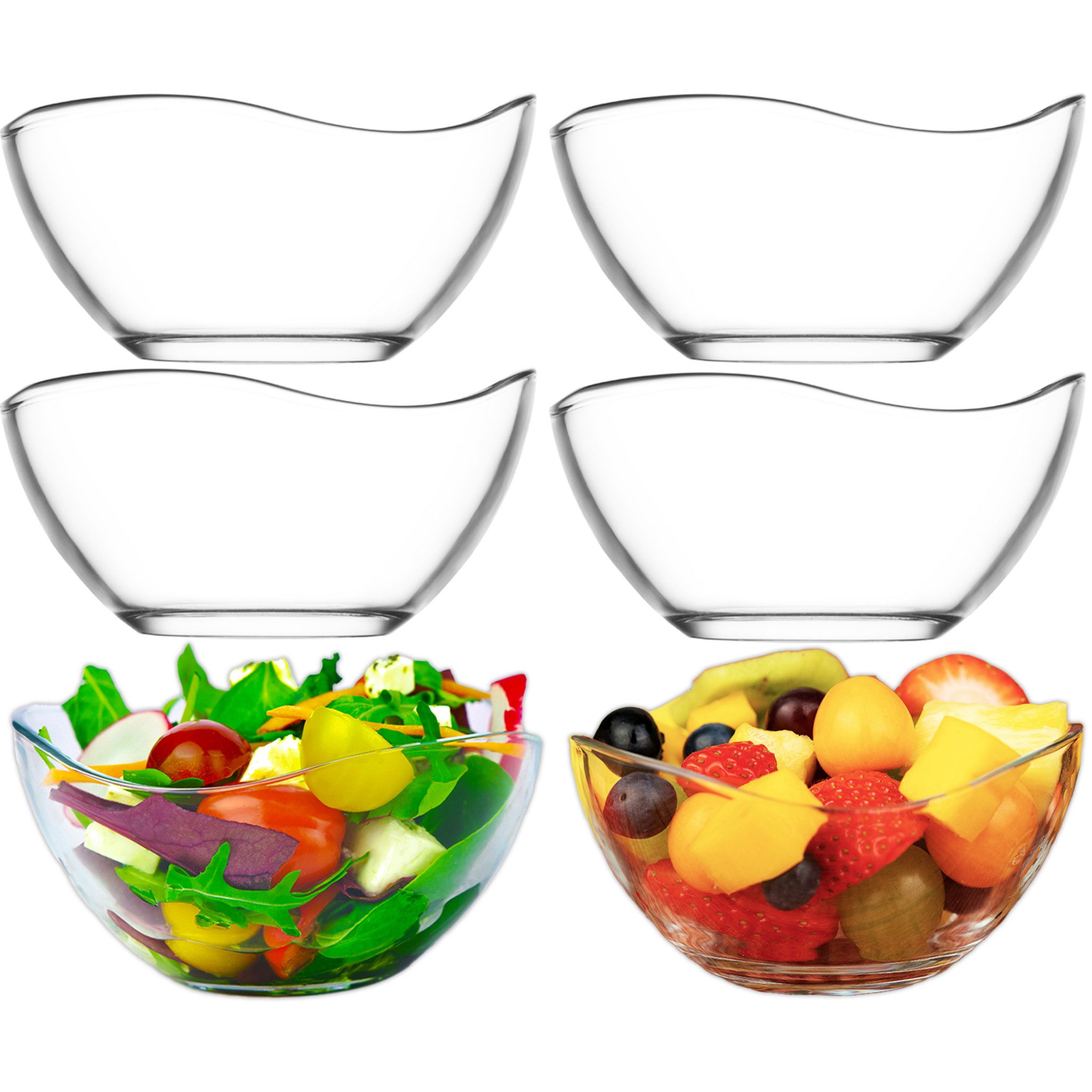 LAV Schale Vira Glasschalen - 310 ml (10 1/2 oz), Glas, (12er-Set, 12-tlg), Stilvolle und vielseitige Glasschale