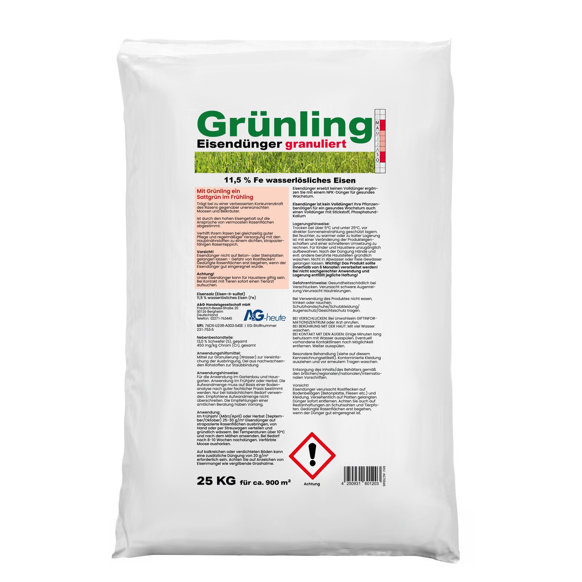A&G-heute Eisendünger Grünling Eisendünger 25kg Granulat