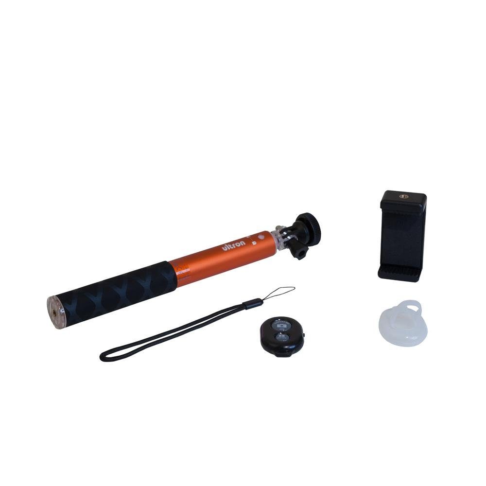 Ultron Selfie Alu 80 Selfiestick (83cm Selfie Stick, Teleskoparm, Bluetooth, Handy, Smartphone, Auslöser, orange (172222)