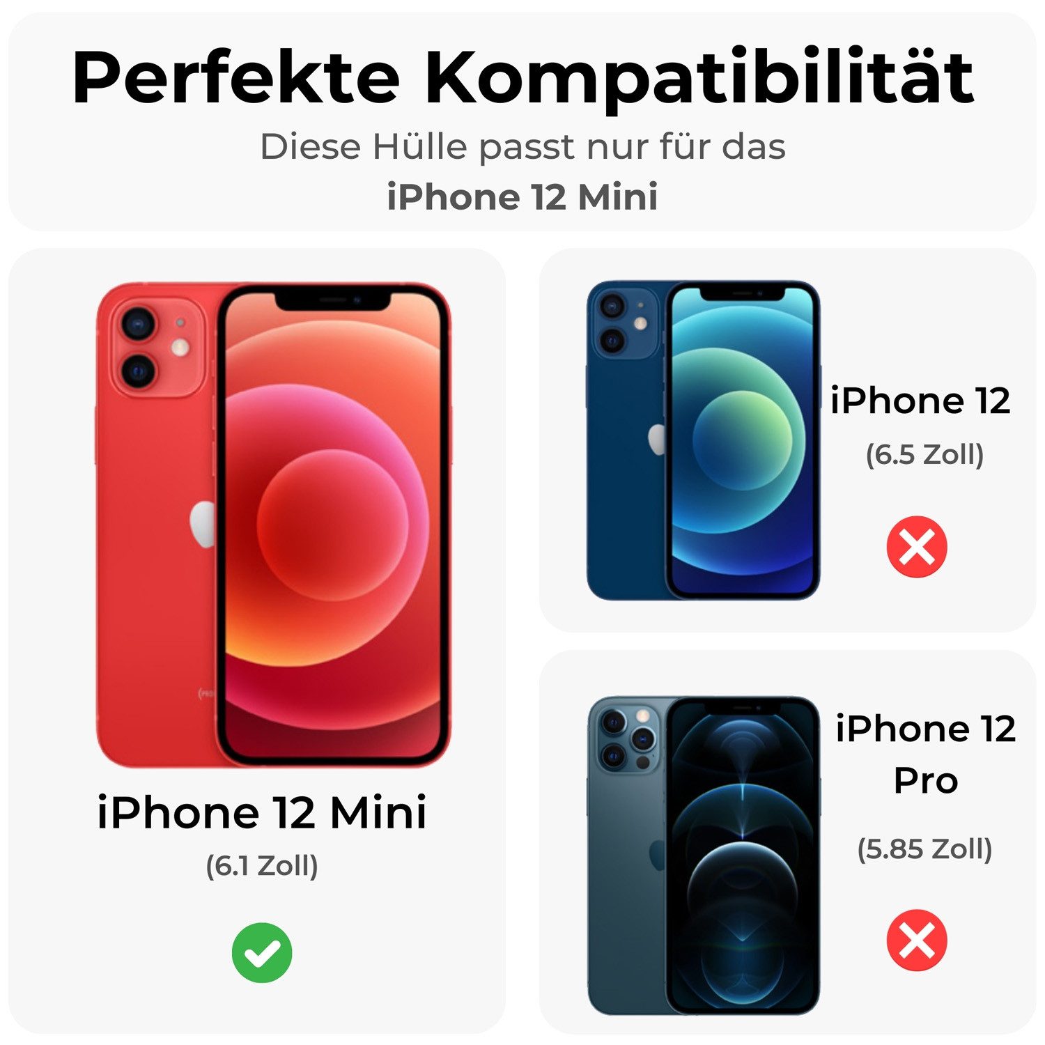 betterfon Handyhülle Carbon Hülle für iPhone 12 Mini Backcover TPU Silikon Bumper Schwarz, Carbon-Look – stoßfestes Case mit Air-Cushion & Metall-Optik