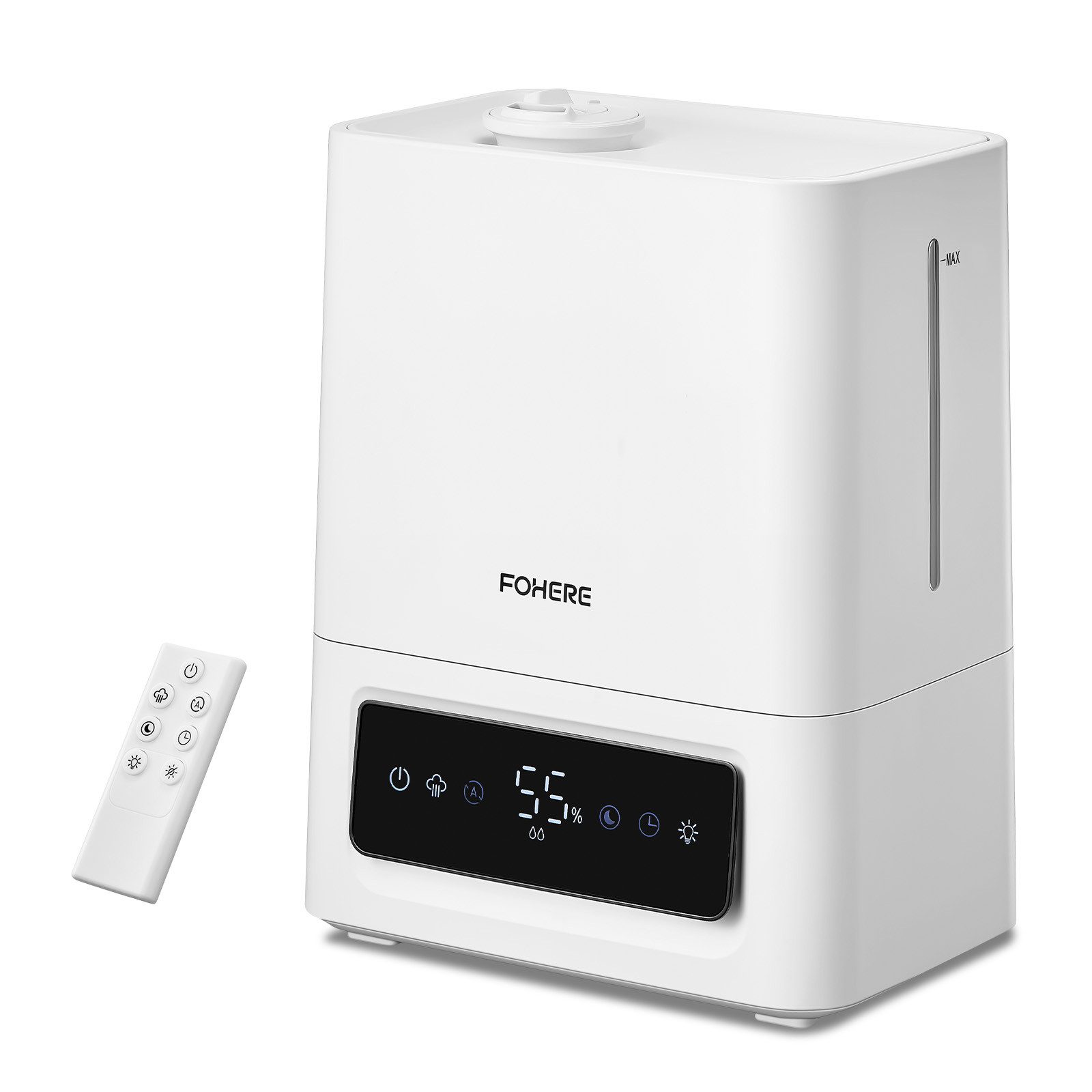 FOHERE Luftbefeuchter 60H Kaltnebel leiser Humidifier für Kinderzimmer, Pflanzen, 6 l Wassertank, 28dB Ultra Leise, Präziser Feuchtigkeitssensor, 16H Timer
