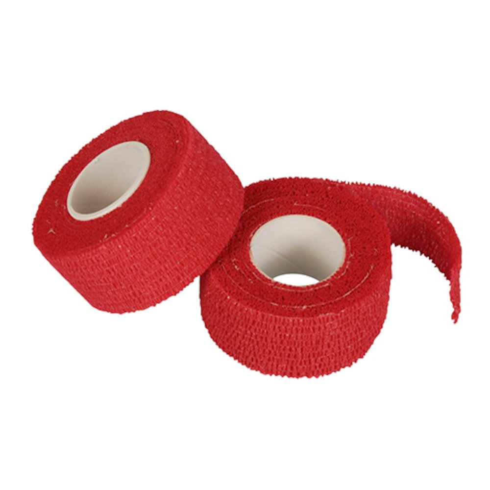 LifeMed Fixierpflaster Pflasterverbände selbsthaftend, 5 m x 2,5 cm, rot (Packung, 9-St., 1 x 9 Rollen) kohäsiv, latexfrei, HACCP-geeignet, wasser- & fettabweisend, abreißbar