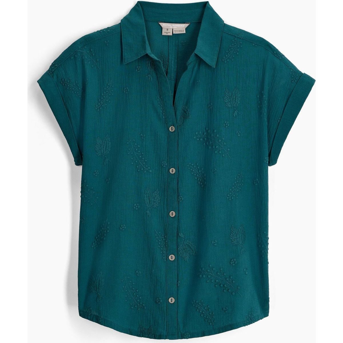 ROYAL ROBBINS Kurzarmshirt Oasis Short Sleeve Leichtes Damenhemd mit floralen Stickereien aus Baumwolle, ideal für
