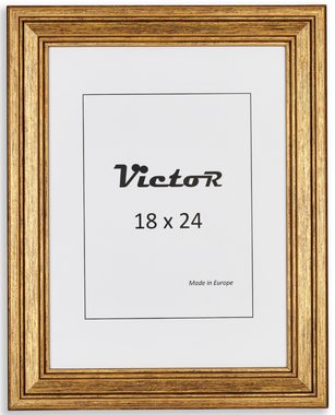 Victor (Zenith) Bilderrahmen Bilderrahmen \"Goya\" - Farbe: Gold - Größe: 18 x 24 cm / 3x, Bilderrahmen Gold, Set in 18x24 cm, Bilderrahmen Vintage