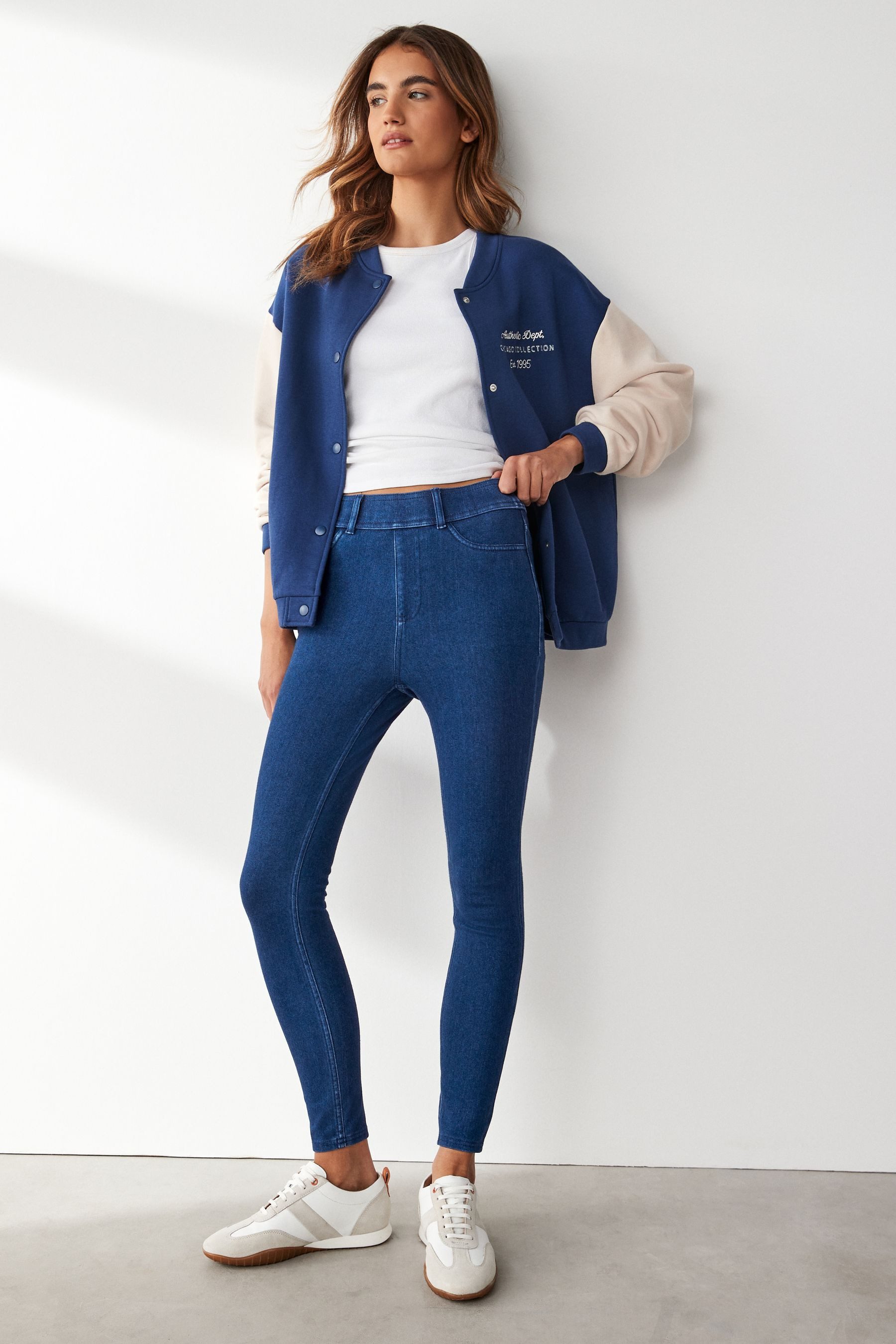 Next Jeansleggings Denim-Leggings aus Jersey, Petite-Größe (1-tlg)